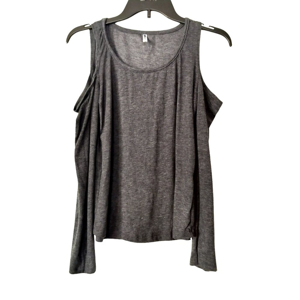 SPLASH Long Sleeve Jersey Off Shoulder Size Small Junior Grey